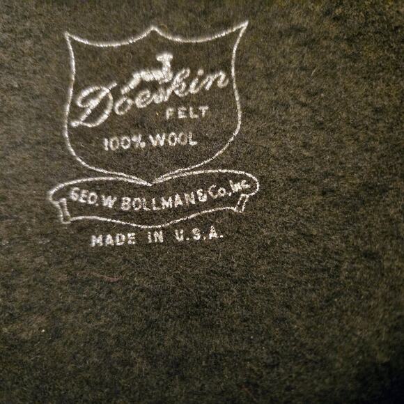 Vintage Bollman 100 % Wool Felt Green Hat with Leather Braid main image 11